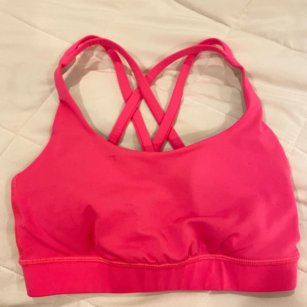 Highlighter pink lululemon bra